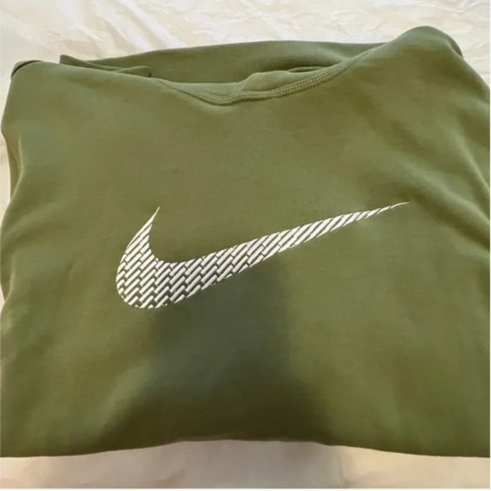 Men’s Nike Fleece Pullover Hoodie Green - Picture 5 of 8